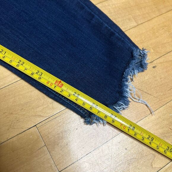 Indigo Rein, Dark Blue Wash Jeans Shark Bite Raw Cut Ankle Junior Women’s 9 - Picture 6 of 12
